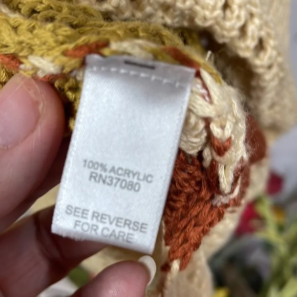 Cato open knit shirt sleeve striped 18/20W sweater - Picture 5 of 7